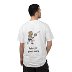 Bad Script Chest T-Shirt – Casual Vintage Script Graphic Tee