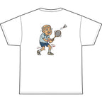 Badminton Grandpa Tee — Retro Elderly Player Graphic T-Shirt