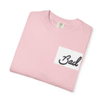 Bad Script Chest T-Shirt – Casual Vintage Script Graphic Tee