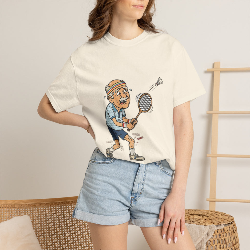 Vintage Badminton Grandpa T-Shirt — Funny Elderly Sports Tee