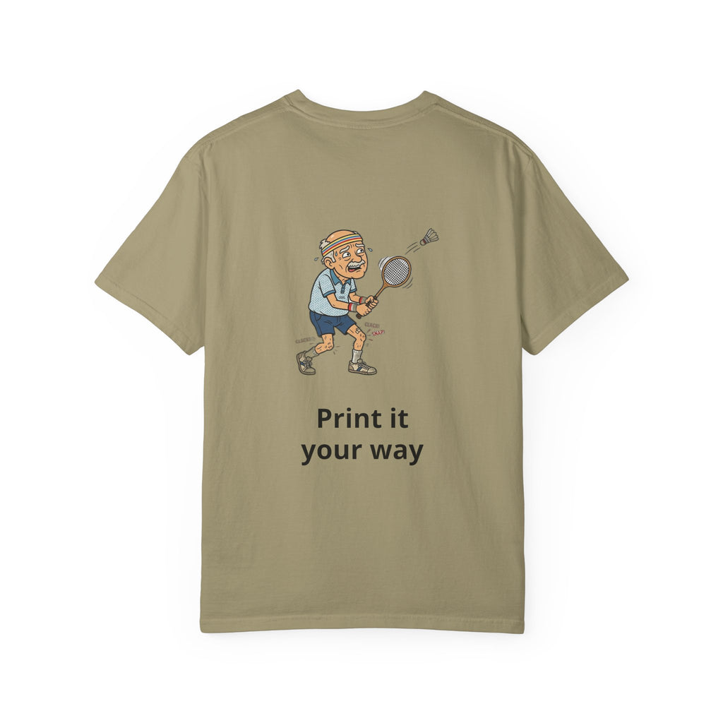 Bad Script Chest T-Shirt – Casual Vintage Script Graphic Tee
