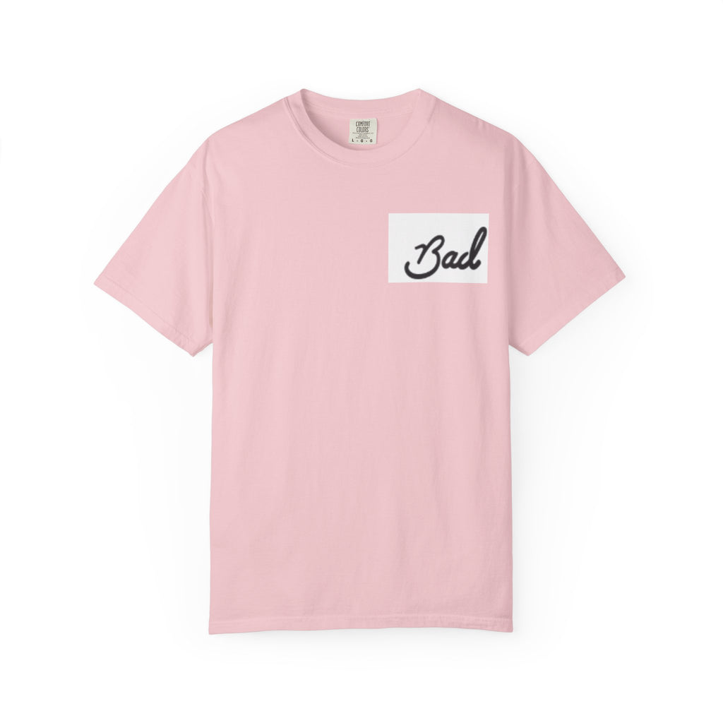 Bad Script Chest T-Shirt – Casual Vintage Script Graphic Tee