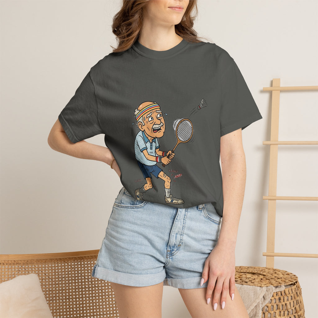 Vintage Badminton Grandpa T-Shirt — Funny Elderly Sports Tee
