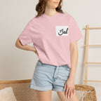 Bad Script Chest T-Shirt – Casual Vintage Script Graphic Tee