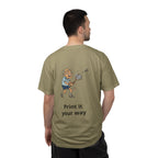 Bad Script Chest T-Shirt – Casual Vintage Script Graphic Tee