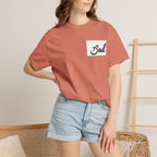 Bad Script Chest T-Shirt – Casual Vintage Script Graphic Tee