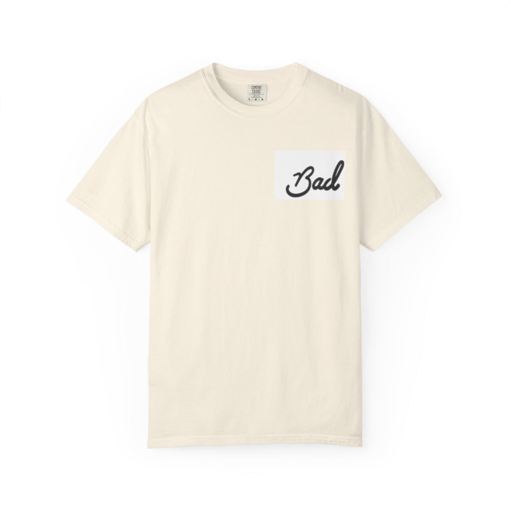 Bad Script Chest T-Shirt – Casual Vintage Script Graphic Tee